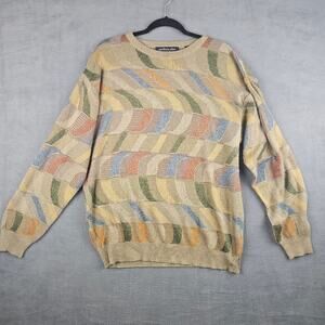 Vintage Northern Isles Abstract Knit Grandpa Pullover Sweater Indie Sleaze Sz L